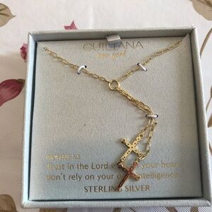 Gold and Brown Cross Necklace